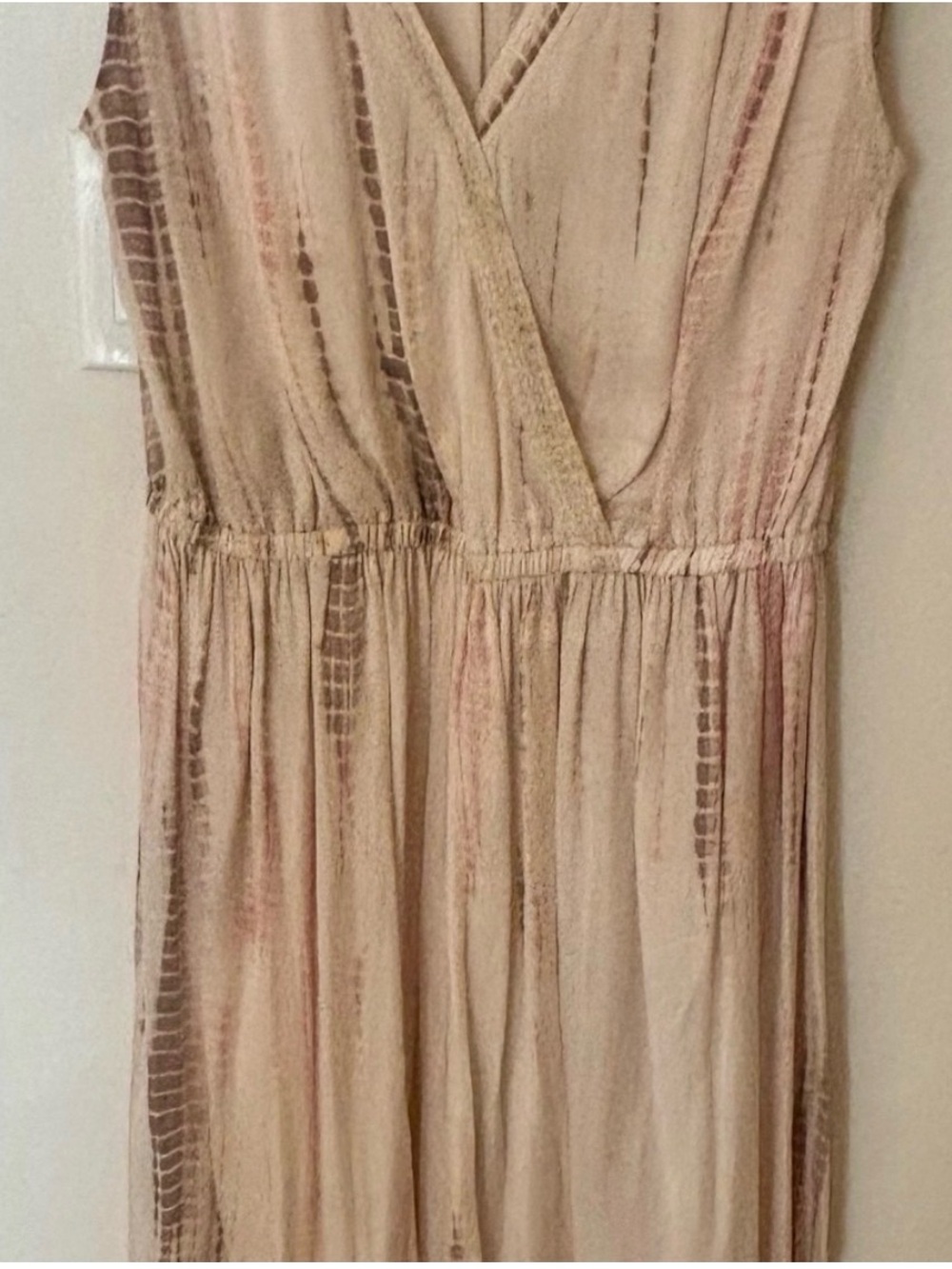 Frye Cream Maxi Dress with Taupe and Blush Accents